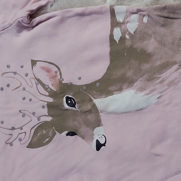 CHRISTMAS CARTER'S Reindeer girl's long sleeve shirt with sparkles size 6x - Picture 5 of 5